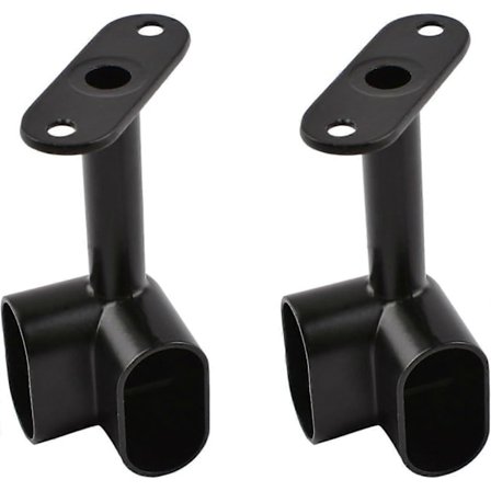 St 90 Oval Hörn Garderobstång Stödfästen Kraftiga Garderobstillbehör Hängare Skena Fläns för Garderobstång, Svart [DB]