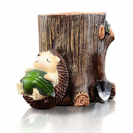 Søt Pinnsvin Skrivebord Penn Blyant Potteholder Tannbørsteholder Harpiks Skrivebord Organizer Beholder Skrivesaker Oppbevaring (Hvile)