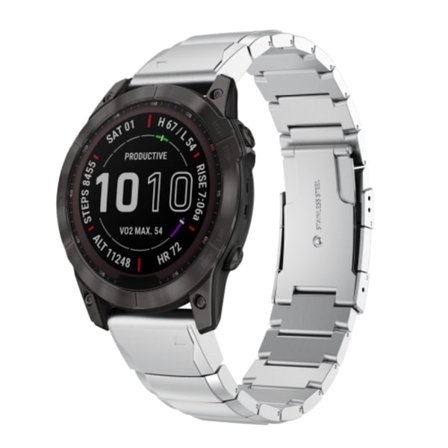 För Garmin Fenix ​​7 Sapphire Solar 22mm Tortoise Shell i rostfritt stål watch