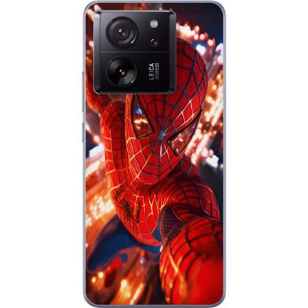 Kompatibelt Mobildeksel til Xiaomi Xiaomi 13T Pro Spider Man i intensiv handling med gnistrende lys og dynamisk perspektiv i filmisk superheltstil