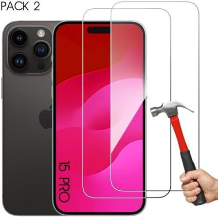 [2 stk.] Hærdet glas til iPhone 15 Pro - BOOLING - Skærmbeskytterglas - Anti-ridse Transparent