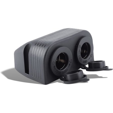 12V cigarettuttag ytmontering, bilbåt dubbelport ytmonterad cigarettändaruttag 12V-24V motorcykel ZY svart