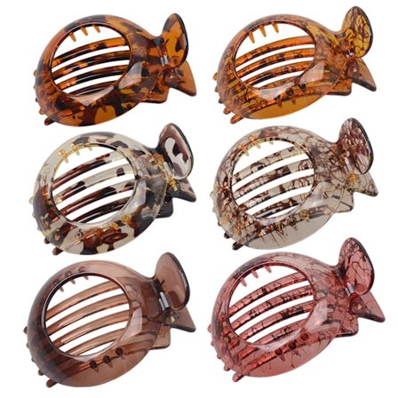 Flade hårklemmer - 6 stk. Små flade hårklemmer med næbdesign til tyndt hår, skridsikre kæbeklemmer, ergonomisk buet design til liggende, bilkørsel