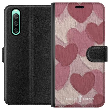 Yhteensopiva Lompakkokotelo Sony Sony Xperia 10 IV Cactus and Friends - Blush Paper Hearts