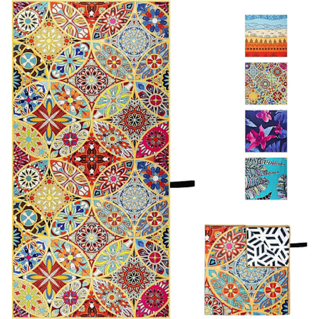 Strandhåndklæde Mikrofiber, Ekstra Stor 178cm*80cm Oversized Rejsehåndklæde - Hurtigtørrende, Sandfrit, Kompakt, Letvægt - Strandtilbehør