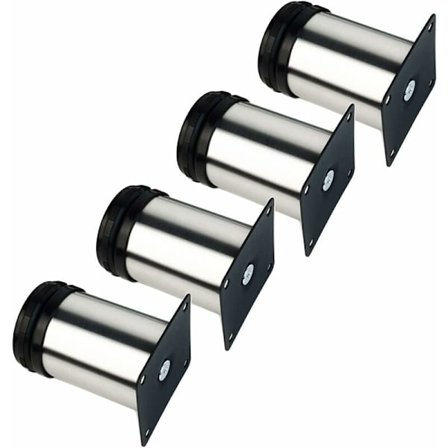 4 x Möbelben Justerbara Fötter Möbelben - Kromat Metall - Höjdjusterbar (Total: 80-95mm)