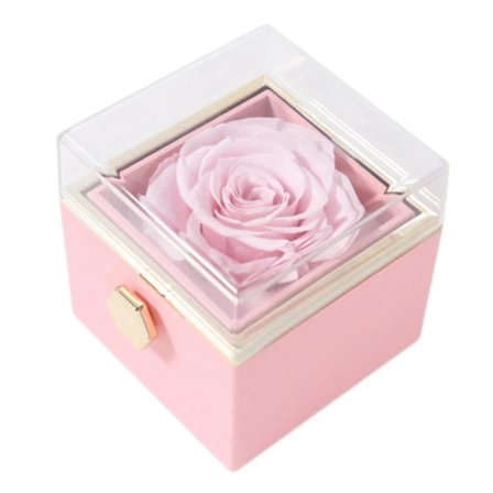 Eternal Rose Presentkit, with a 360° Rotating Box and Preserved Red Rose, Enhanced with Elegant Packaging to Express Eternal Love