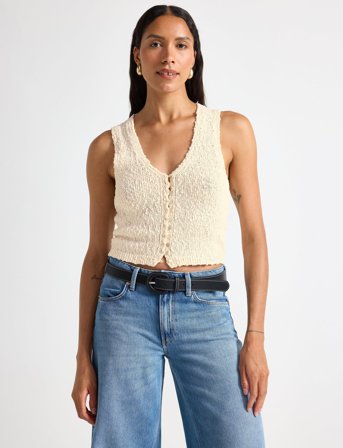 Lindex Vest Lillie Knitted - Cream - L