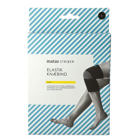 Matas Striber Elastik Knæbind Sort L, Medicin & Pleje, Støttebind, Knæstøtte