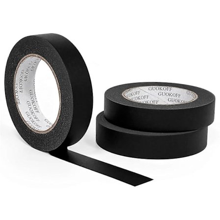 Sort Malertape, 2,54 cm x 50 meter x 3 ruller, Sort Malertape, Generel