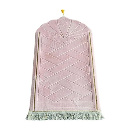 65 cm x 110 cm Ramadan-matta Mjuk muslimsk matta Bönematta för Ramadan-dekoration (Rosa)