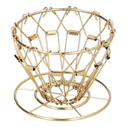 Handgjorda kaffefilterställ av dropptyp 3 hål Vikbar kakatyp kaffefilterhållare i rostfritt stål (guld)