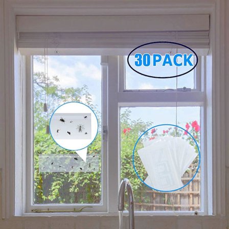 30 stk. Insektfeller Klistrefeller Dobbeltsidige Limklistremerker Vanntette Gule Fluefangere Hvite Bladlus for Hageplante Blomst Frukt