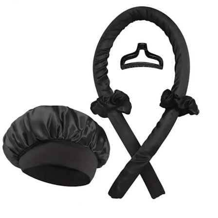 5-delars Värmefria Hårcurlers / Hårlockare – Hårrullar med Satin Sovmössa, Klämmor och Ringar, Locka Håret Utan Värme_TF_TF