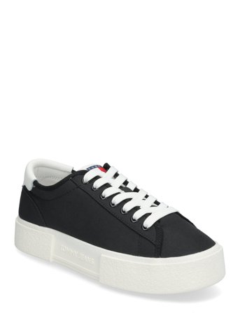Tjw Flatform Canvas Sneaker Low-top Sneakers Black Tommy Hilfiger