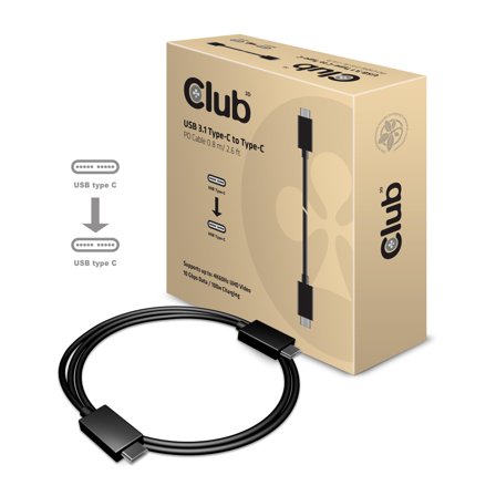 Club 3D CAC-1522 - USB type C-kabel - 24 pin USB-C til 24 pin USB-C - 80 cm