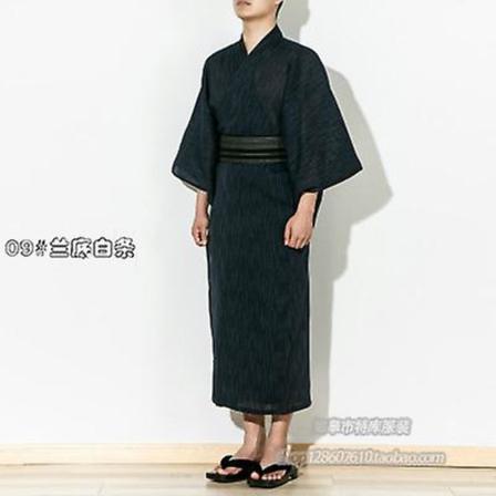 Traditionell Japan Kimono Yukata Herrförband 95 % Bomull
