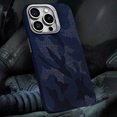 Magnetiskt skal för iPhone 16 Pro Max, kamouflagemönster, stöttåligt PC+PU-telefonskal