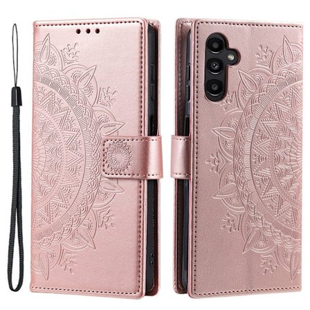 SKALO Samsung S25 FE Mandala Lompakkokotelo - Ruusukulta