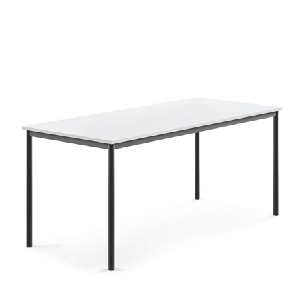 Tisch BORÅS, 1800x800x760 mm, Laminat weiß, anthrazit