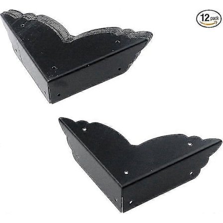 Metallboks Hjørnebeskytter Svart Kant Sikkerhetsbumpere Møbelhjørne Deksel Beskyttelse Sidelengde 7*7*2CM Pakke med 12