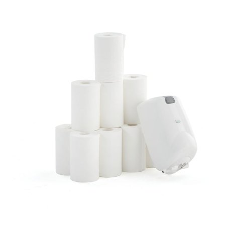 Paper towel dispenser including 12 towel rolls