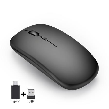 2,4G laddad trådlös mus mute MOUSE med TYPE-C gränssnitt notebook stationär kontorsmus (svart)