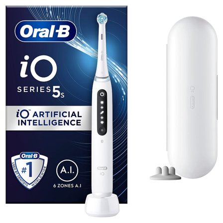 Oral-B iO 5s Eltandbørste Hvid, Medicin & Pleje, Tandbørster, El-tandbørster