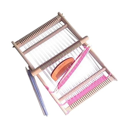 Pedagogiska leksaker för barn, utvecklingsleksaker, stickningsväv, gör-det-själv-vävningskit, gör-det-själv-vävstol i trä