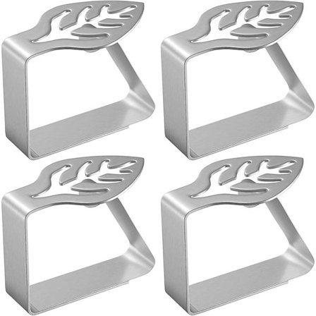 Dugklemmer, tunge rustfri dugklemmer til juledug, restaurant, udendørs picnic, bryllup, dimissionsfest, terrassebord, maks. 1