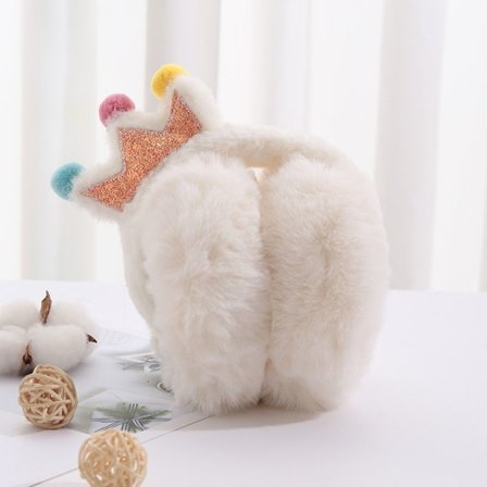 Ørevarmer Foldelig Ørebetræk KRONE-HVID KRONE-HVID