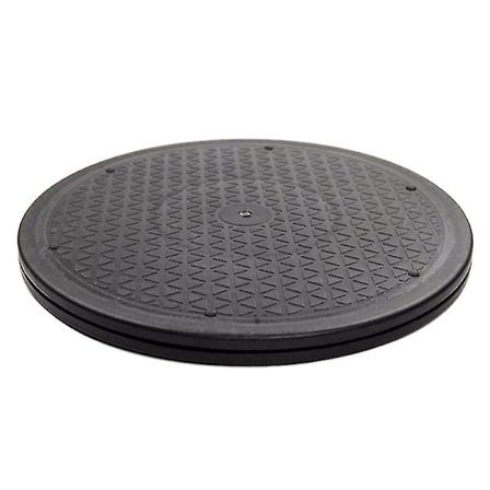 12 Tums Rotationsställ i Stål för Skärm TV Snurrplatta Lazy Susans Svart Rund