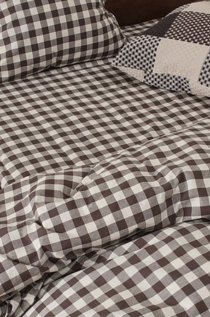 Jotex - Faconsyet Lagen Økologisk Brun/beige - LAUREN - Køb Faconsyede lagener hos Jotex