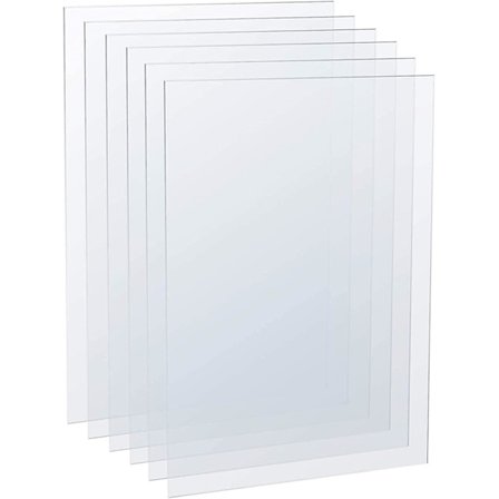 6 stk. Klart Akrylplader, Plastik Perspex Plader, Transparent Plexiglas Paneler Plader til Billedramme Glasudskiftning, Display Projekter,