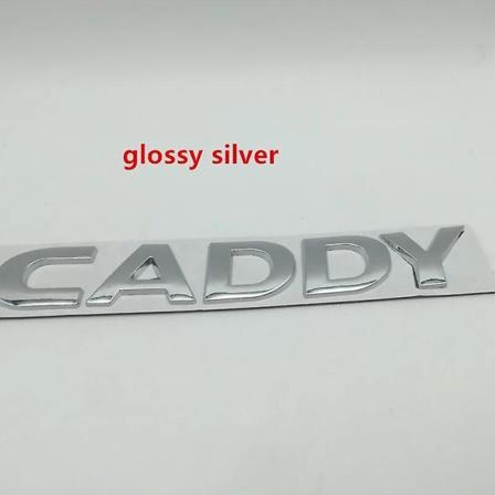 1 stk 3D metall av høy kvalitet for Caddy bilbokstav emblem bakre haleluke klistremerker emblem klistremerke styling auto tilbehør 1pcs silver