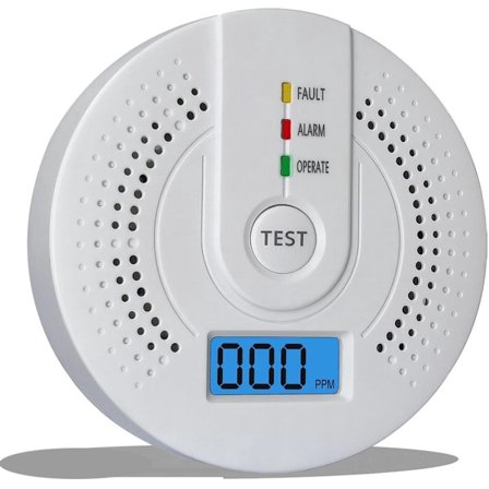 Karbonmonoksiddetektor CO-detektor Karbonmonoksidgassovervåking Alarmdetektor med digital LED-skjerm Egnet for hjemmebruk