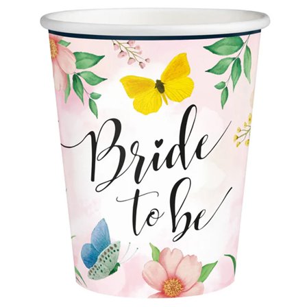 Bride To Be Flowers Pahvimukit 6-pack