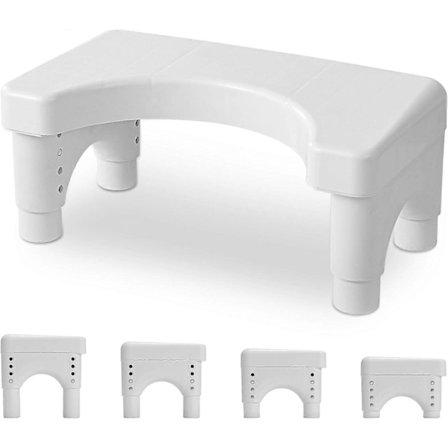 Potta Pall Aikuisten WC-jakkara Valkoinen Kylpyhuoneeseen, 15 cm - 21,6 cm