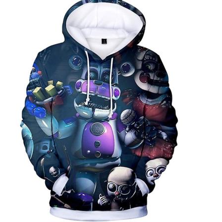 Lapset Pojat Tytöt Viisi yötä Freddyn casual hupparit Fnaf hupullinen villapaita Topit Lahjat style 1 2XL