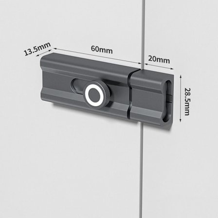 Dørlås Sikkerhetsbolt Lås GRÅ 80MM