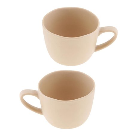 2 stk. Plastkopper med bred munn for kaffe, te, kakao, varmt diverse farger Khaki MND