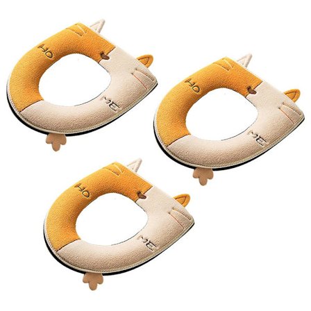 Toalettlock med 3 st supermjuka plyschsitsöverdrag, bad