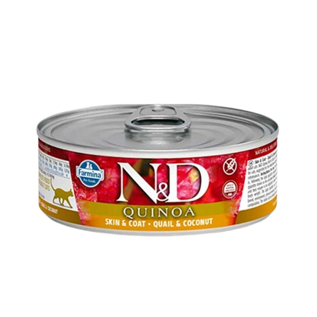 Farmina - Cat Quinoa Skin & Coat Quail & Coconut 80 g - Katt - Kattefôr & kattemat - Våtfôr og våtmat - ZOO.no