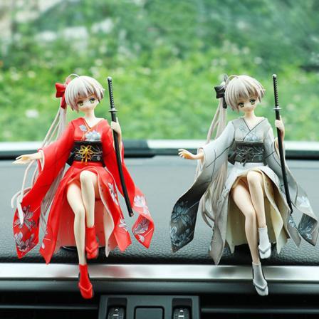 Bilprydnad Yosuga No Sora Tecknad Actionfigur Grå