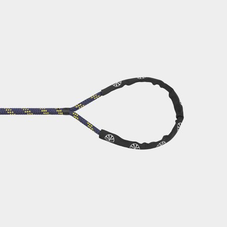 Amarrage bateau - Amarre avec œil épissé Liros Handy-Elastic, extra élastique, polyamide tressé croisé 32 fuseaux, bleu/jaune, 15 meter x Ø10 mm - 