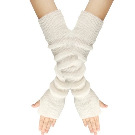 Fingerløse handsker til kvinder med håndledsvarmere, varme strikkede lange ærmer til vinter.