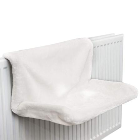 Hengende katteseng Jernramme for katt-45*30*24.5cm, hvit, lammeull, 1 stk