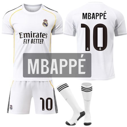25-26 Real Madrid Kotipeliasu Lapsille Aikuisille Jalkapallopaita Nro.10 Mbappé