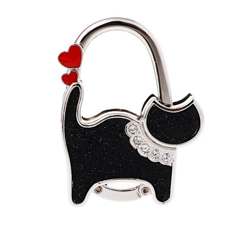 Mini Foldbar Bord Håndtaske Krog Taske Pung Metal Holder til Cat Shaped Hanger