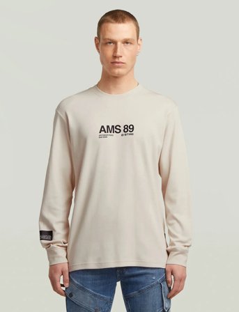 G-Star Ams 89 L\S R T - Beige - XL